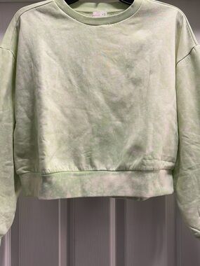 Anthropologie Daily Practice Light Green Cropped Sweatshirt